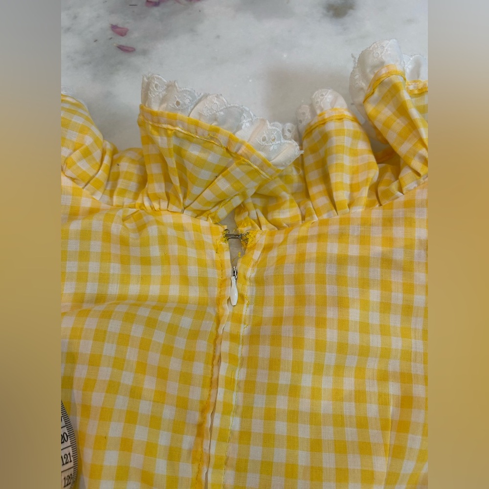 Handmade Prairie cottage-core Gingham Dress - Picture 13 of 16